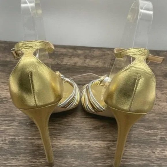 Anthropologie Vicenza Morelia heels BHLDN, Gold and Silver, Gorgeous! Fun! 38 - Picture 4 of 4